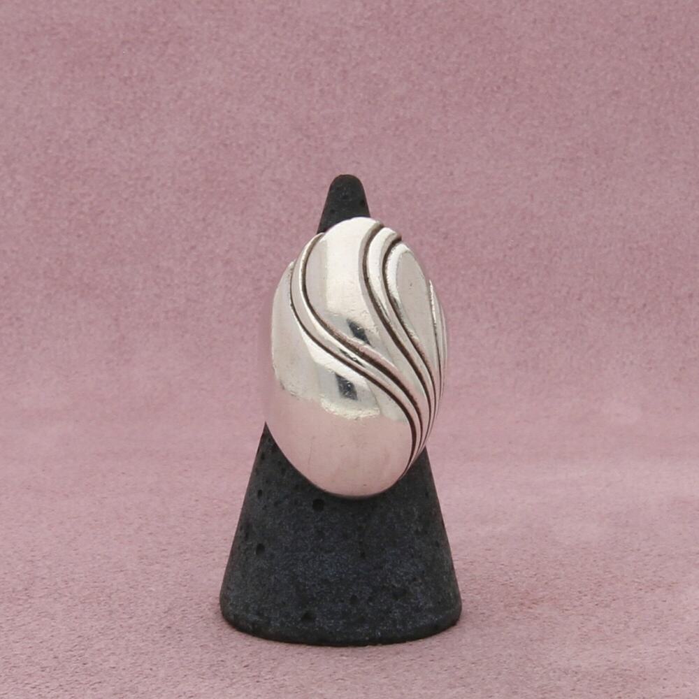 kabana sterling silver vintage elongated wavy dome ring size 6